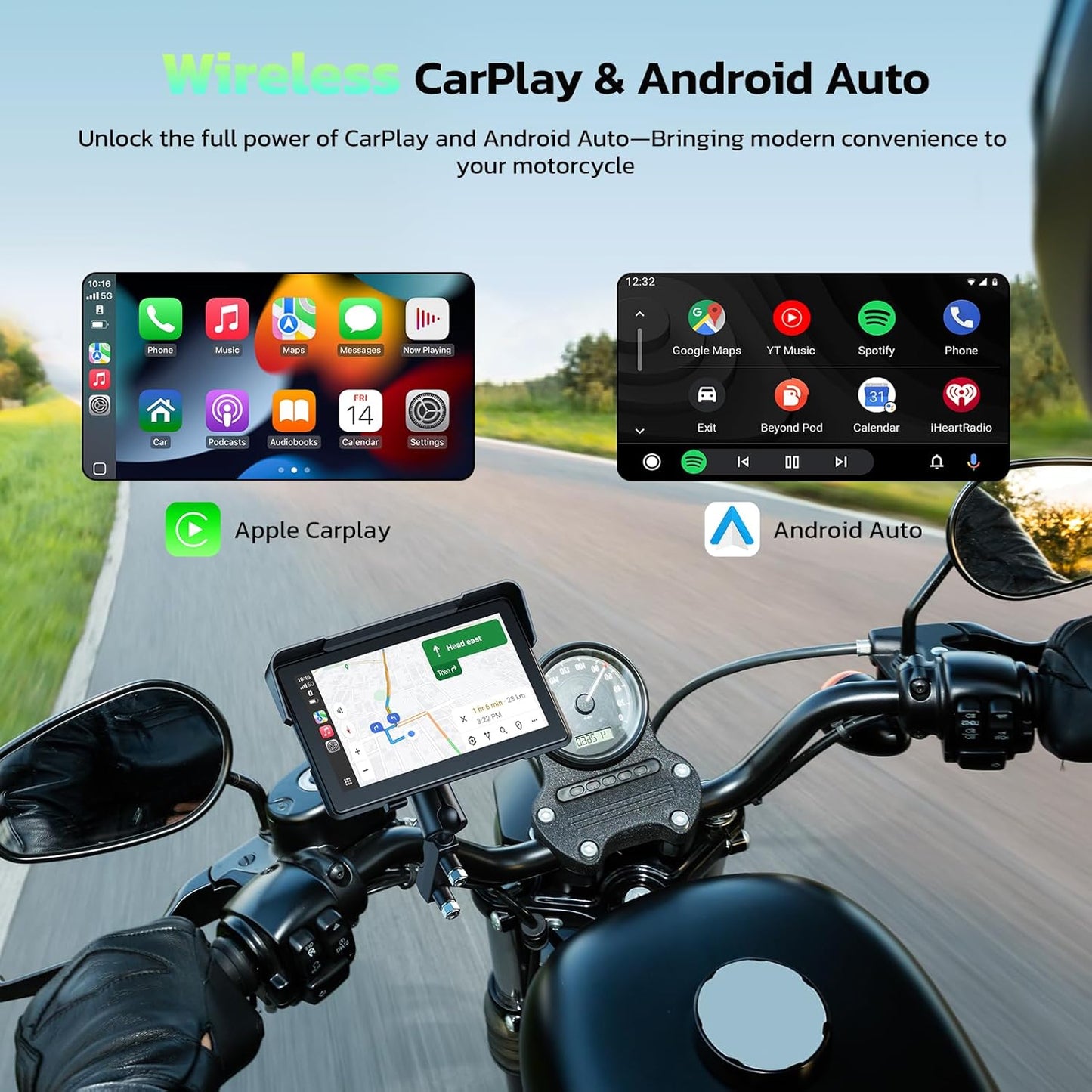 SmartPilot™ – Trådlös Apple CarPlay &amp; Android Auto-cockpit för din motorcykel